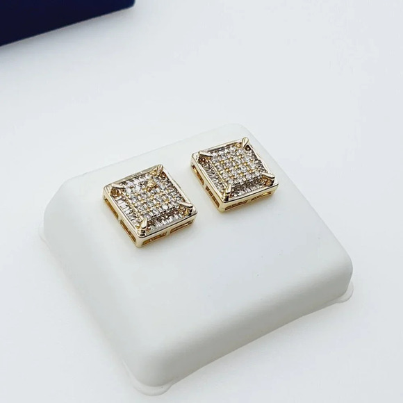 14K Gold Plated Cubic Zircon Earrings, EVBRS568 - Picture 7 of 9